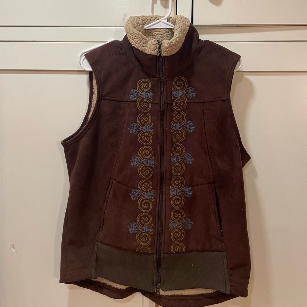 Brown Embroidered Women's Vest Athleta